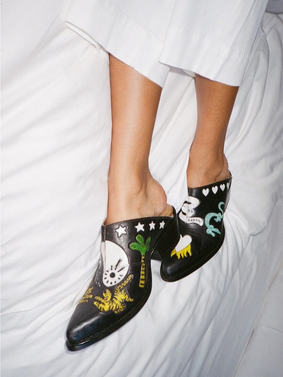 Brother Vellies Shoes - Brother Vellies’ 2020 Doodle Mule from their 2020 collection.